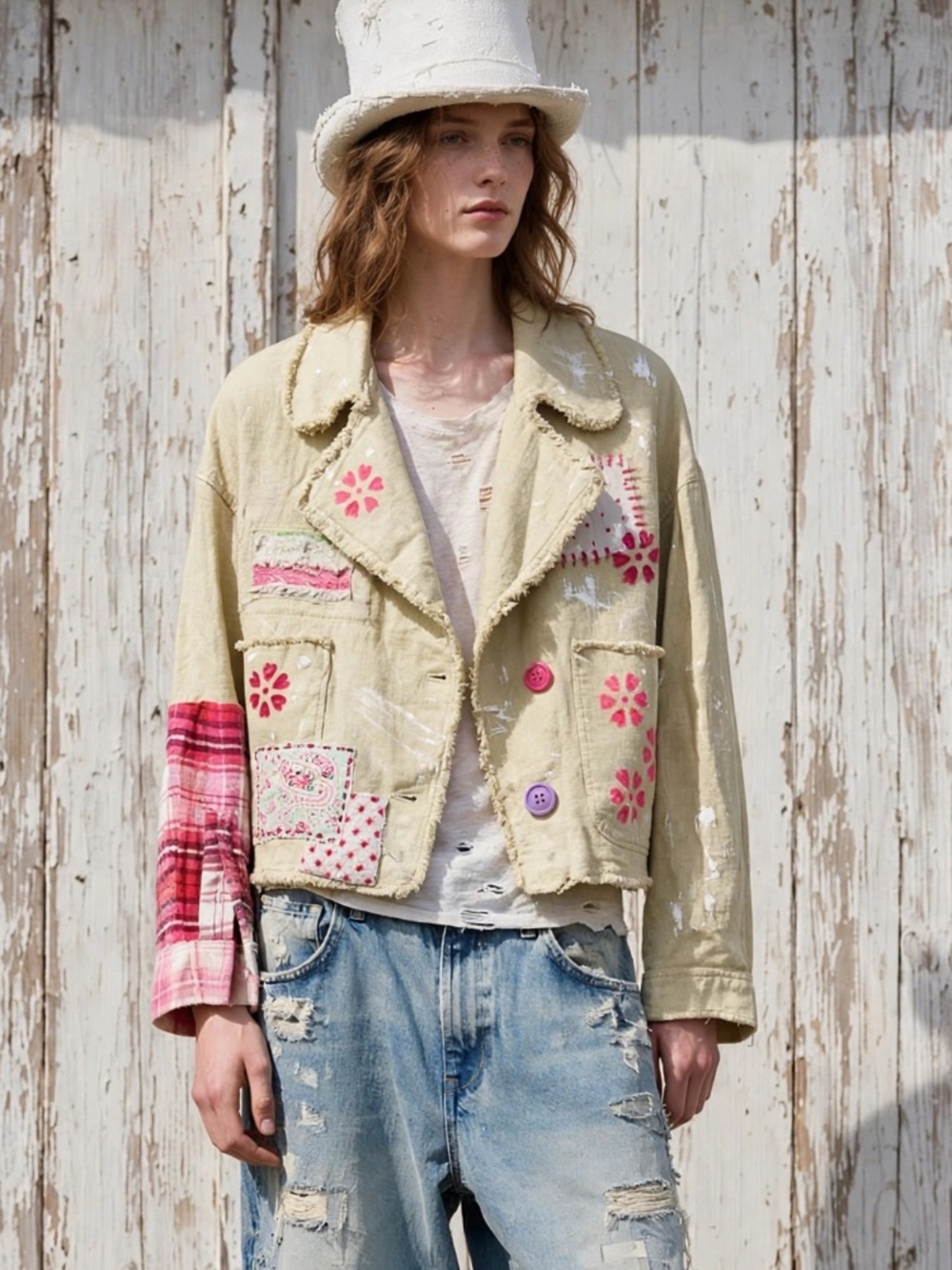 Zara cotton distressed jacket